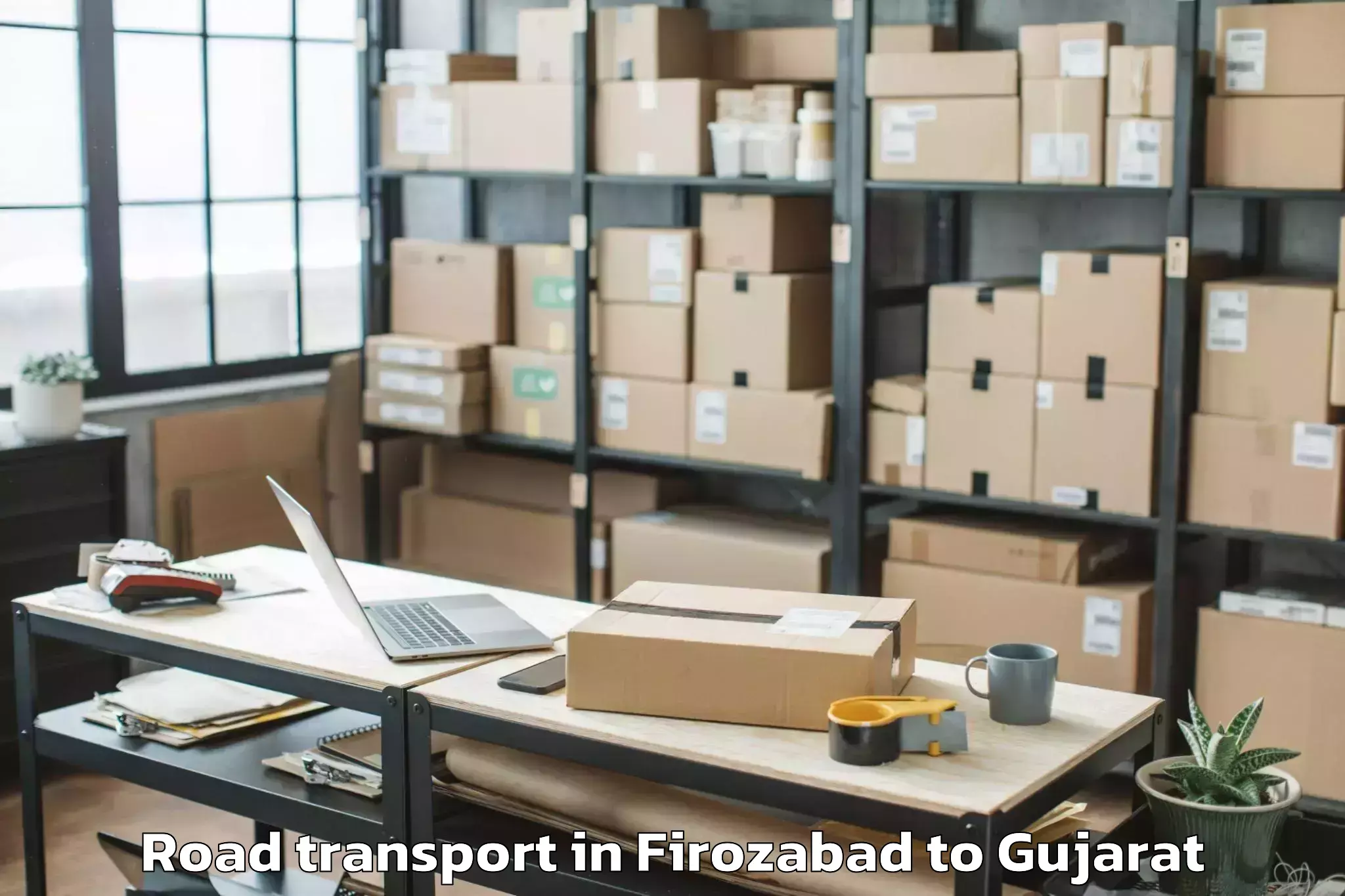 Quality Firozabad to Dhuvaran Road Transport